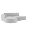 ECKSOFA L Form MODENA STUDIO Stoff Nordic Grau Links - Grau, Holz (165/236cm) - Kaiser Möbel