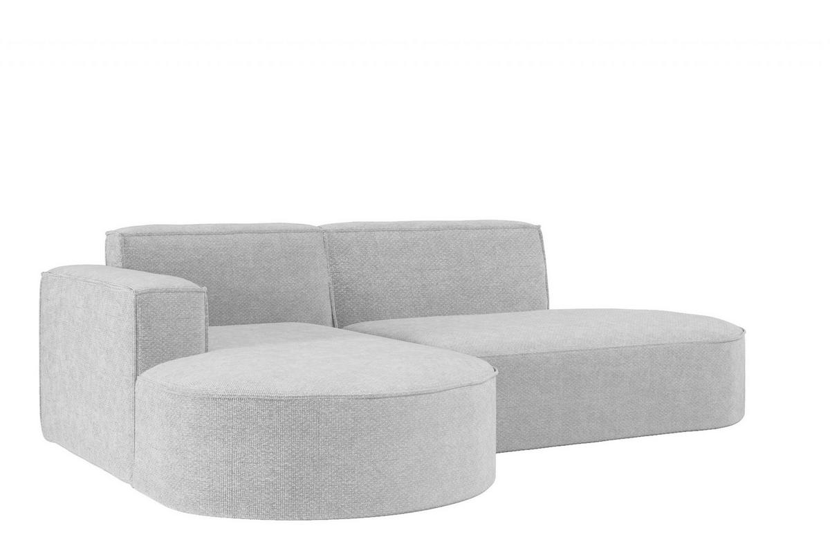 ECKSOFA L Form MODENA STUDIO Stoff Nordic Grau Links - Grau, Holz (165/236cm) - Kaiser Möbel