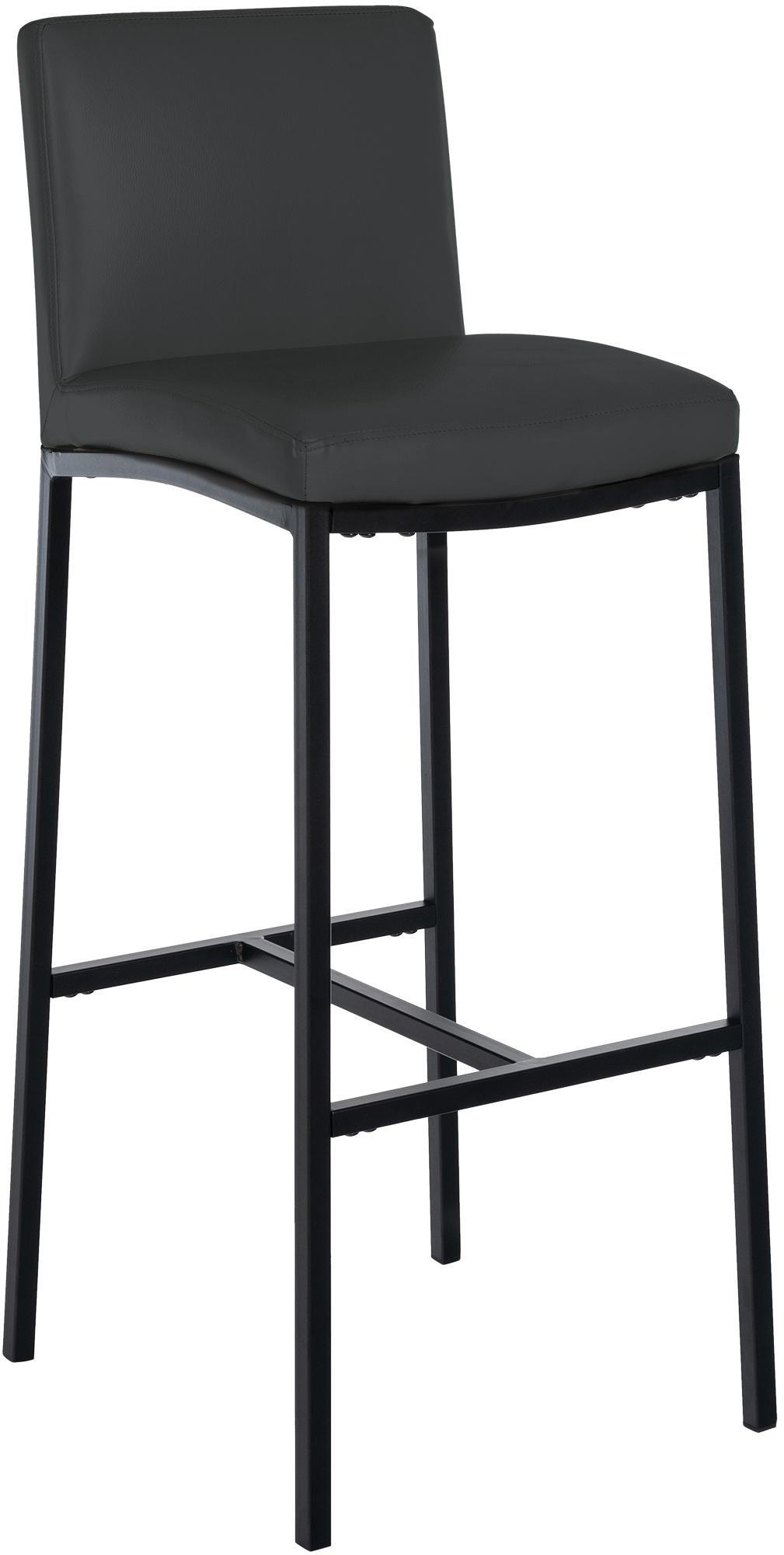 BARHOCKER Lederlook Dunkelgrau - Dunkelgrau/Schwarz, Textil/Metall (43/110/49cm) - CLP