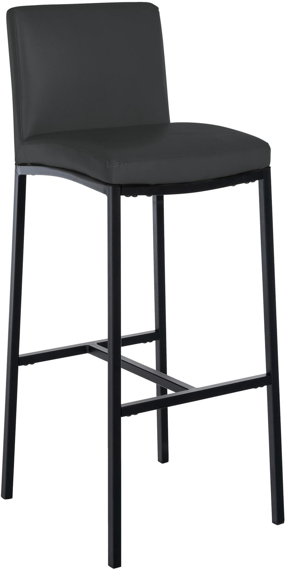BARHOCKER Lederlook Dunkelgrau - Dunkelgrau/Schwarz, Textil/Metall (43/110/49cm) - CLP