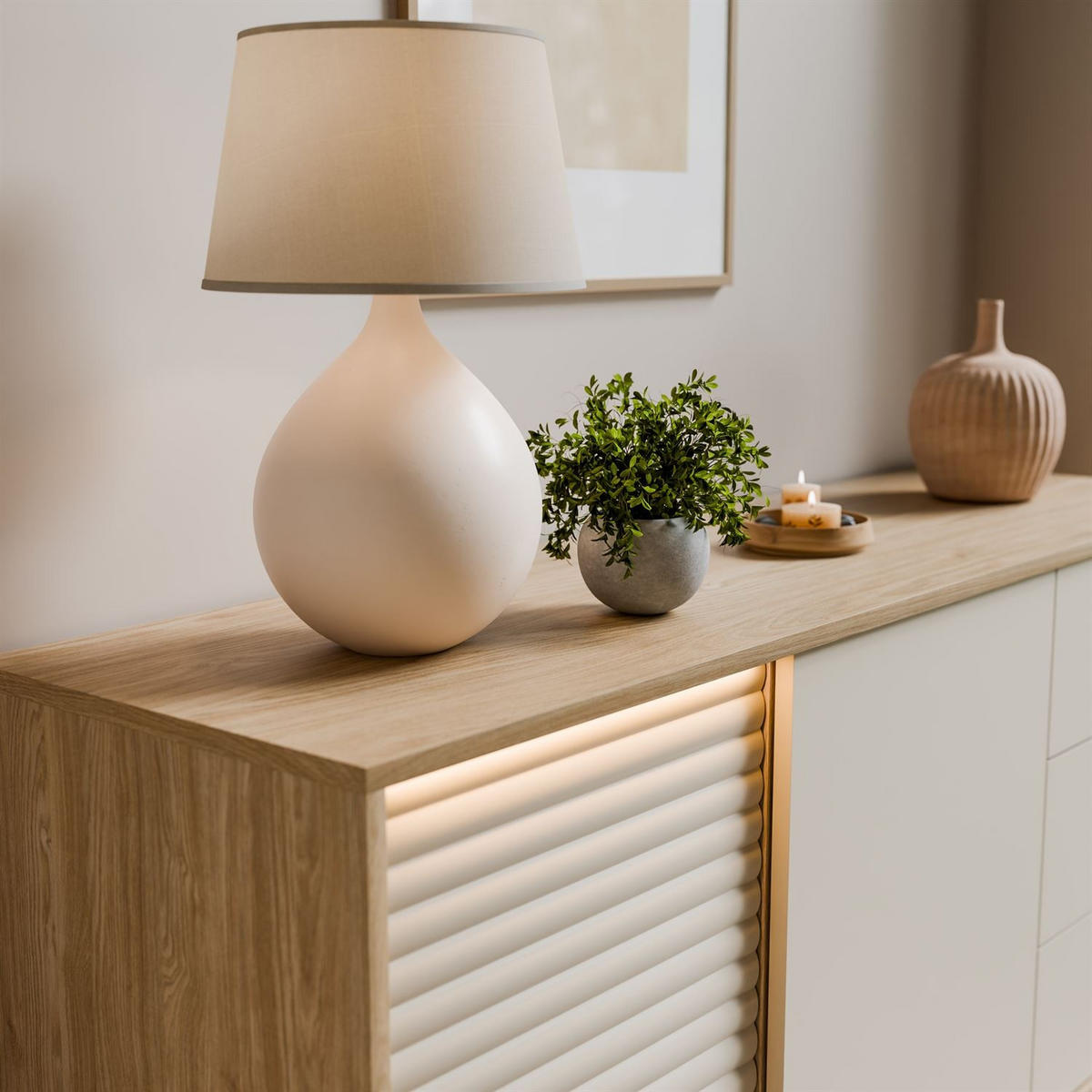 KOMMODE FLORENCE 2D3S mit Schubladen - Kaschmir, Holzwerkstoff (140/77/40cm) - Lookway