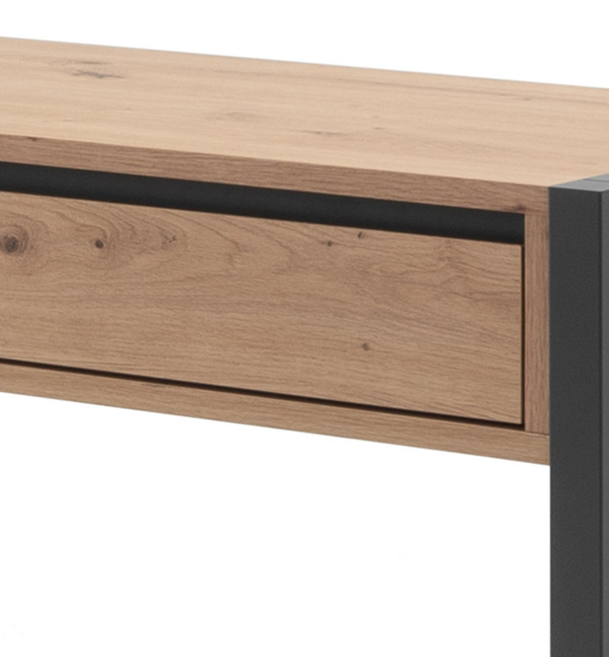 KONSOLENTISCH Eiche Artisan, grau 100 cm Industrial Design, Ablagetisch mit Schubladen - Anthrazit/Eiche Artisan, Holzwerkstoff (35/100/75cm) - Furn.Design