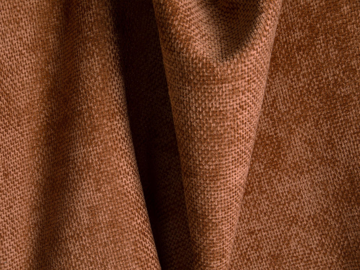 SOFA Koge aus Chenille-Stoff ziegelrot 3 Sitzplätze - Orange, Textil (95/70/210cm) - Cosmopolitan Design