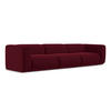 4-SITZER-SOFA Samt Stoff Rot - Bordeaux/Rot, Kunststoff/Textil (319/70/89cm) - Makamii