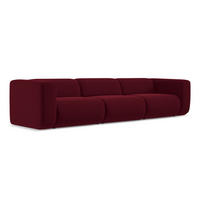 4-SITZER-SOFA Samt Stoff Rot - Bordeaux/Rot, Kunststoff/Textil (319/70/89cm) - Makamii