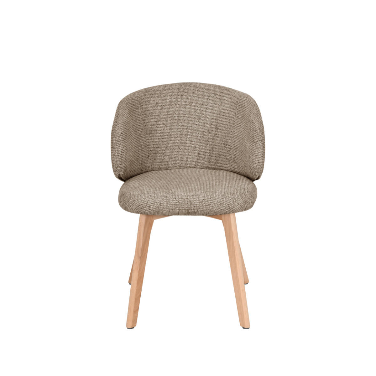 STÜHLE 2er?Set aus stoff und massive Holzfüße 60/55/79 cm - Braun, Textil (55/79/63.5cm) - Calicosy