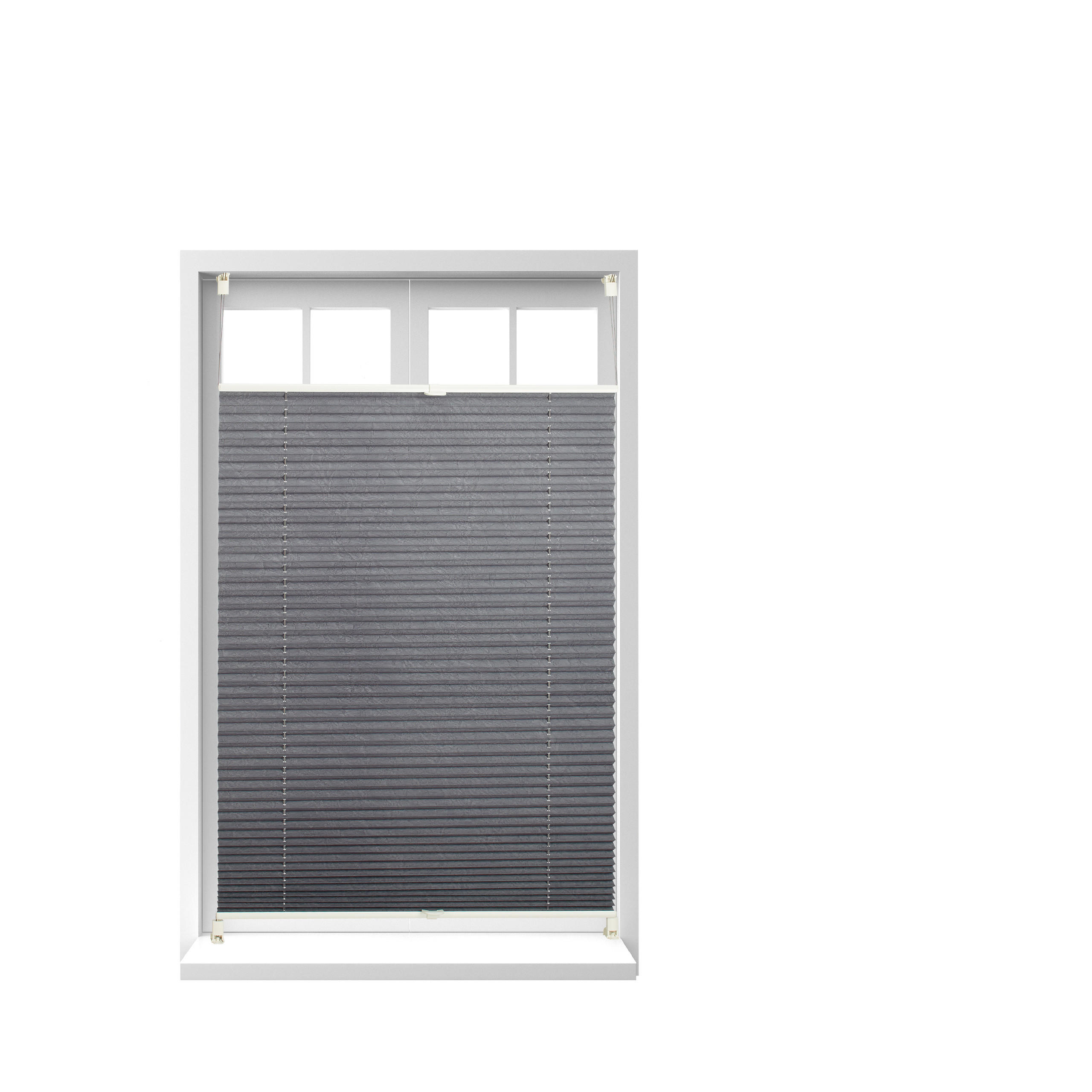 PLISSEE - Grau, Kunststoff/Textil (100/130/2cm) - Relaxdays