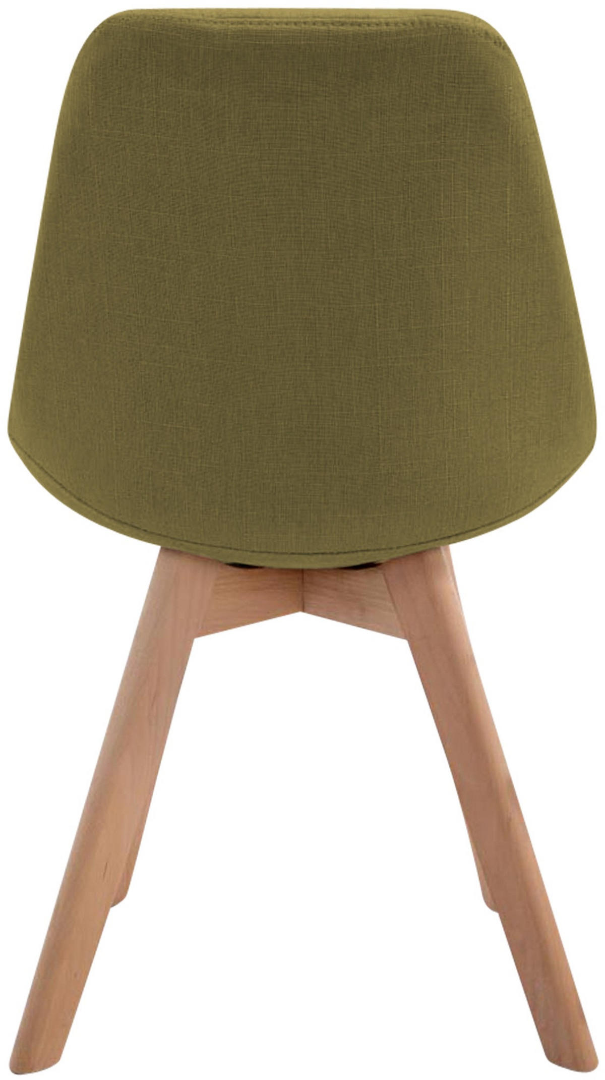 STUHL Stoff grün - Eukalyptusholzfarben/Grün, Holz/Textil (48/84/55cm) - CLP