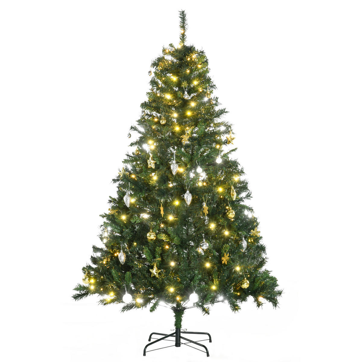 WEIHNACHTSBAUM DE-41582 LED-Beleuchtung, Kugeln, 745 Spitzen, 180 cm Grün - Grün, Kunststoff (180cm) - ComfortXL