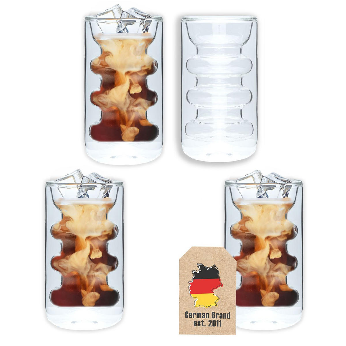 KAFFEE GLÄSER 260ml (4-tlg.) - Transparent, Glas - Intirilife