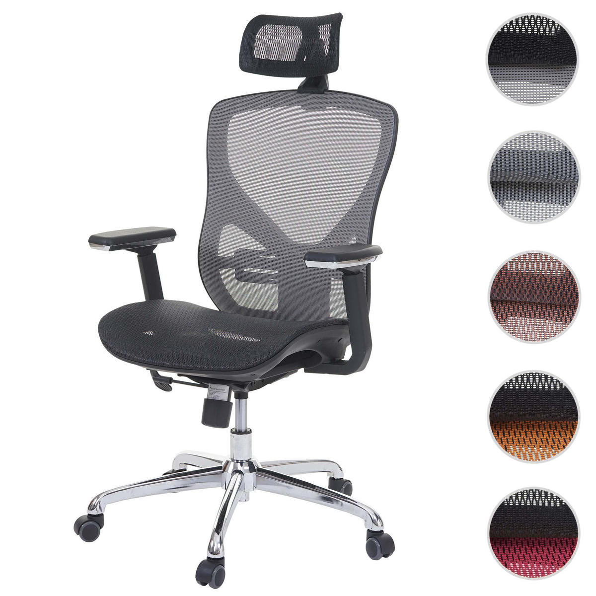 BÜROSTUHL Schwarz, Grau - Schwarz/Grau, Textil (63/126/60cm) - MCW