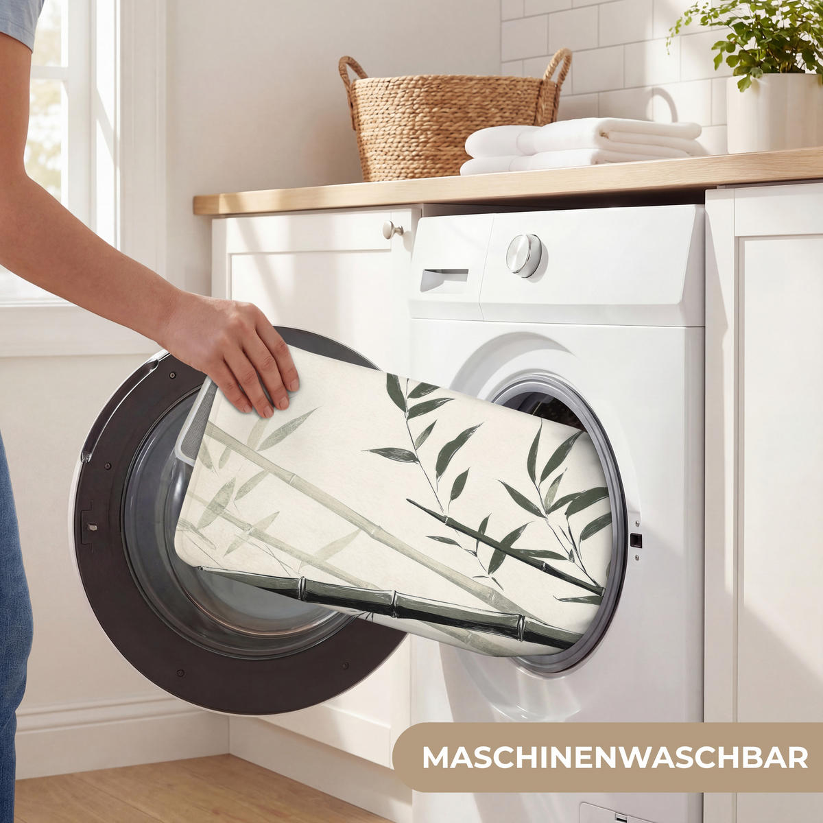 WC PŘEDLOŽKA Japandi - Bambus - béžová 40x60 cm - ecru, textil/plast (40/1cm) - OnlyWow