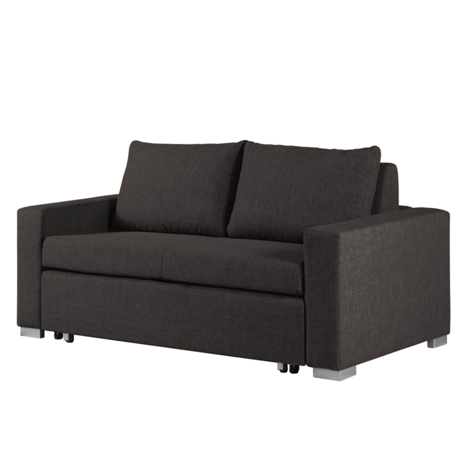 SCHLAFSOFA - Taupe/Silberfarben, Textil (173/90/90cm) - home24