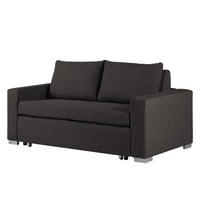 SCHLAFSOFA - Taupe/Silberfarben, Textil (173/90/90cm) - home24