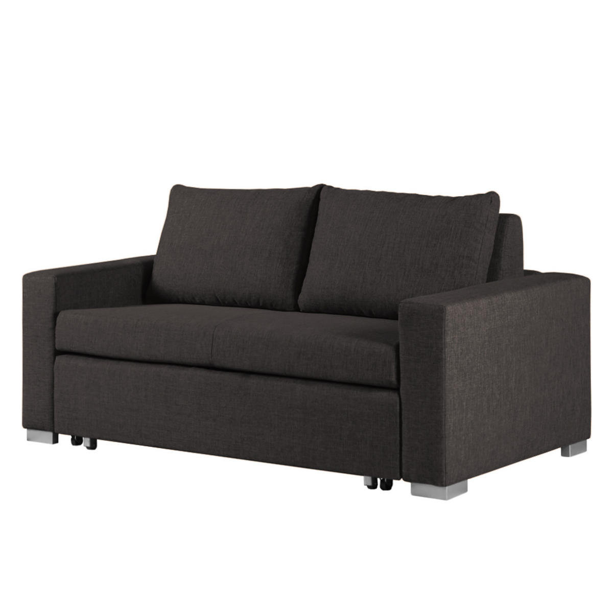 SCHLAFSOFA - Taupe/Silberfarben, Textil (153/90/90cm) - home24