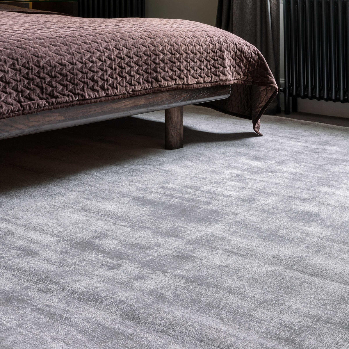 TEPPICH Viskose handgewebt zeitloses Design BARI, Silber 160x230 cm - Silberfarben, Textil (160/230cm) - KADIMA DESIGN