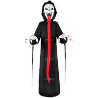 NAFUKOVACÍ halloweenská kostra z polyesterové látky, černá - černá, textil (95/310/130cm) - Outsunny