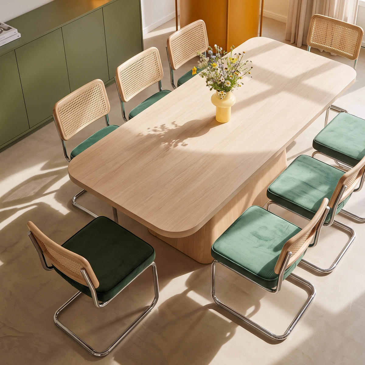 ESSTISCH, helles Holzeffekt - Beige, Holz (90/180/75cm) - Oviala