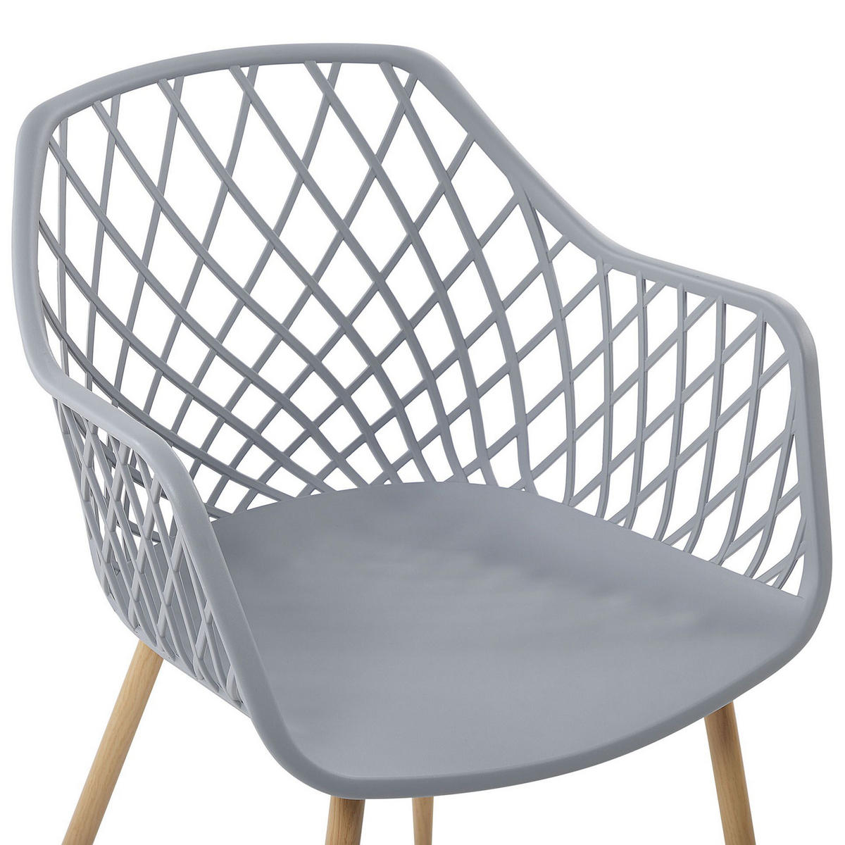 JÍDELNÍ ŽIDLE sada 2 ks Plast Šedá Nashua - šedá, kov/plast (50/86/51cm) - Beliani