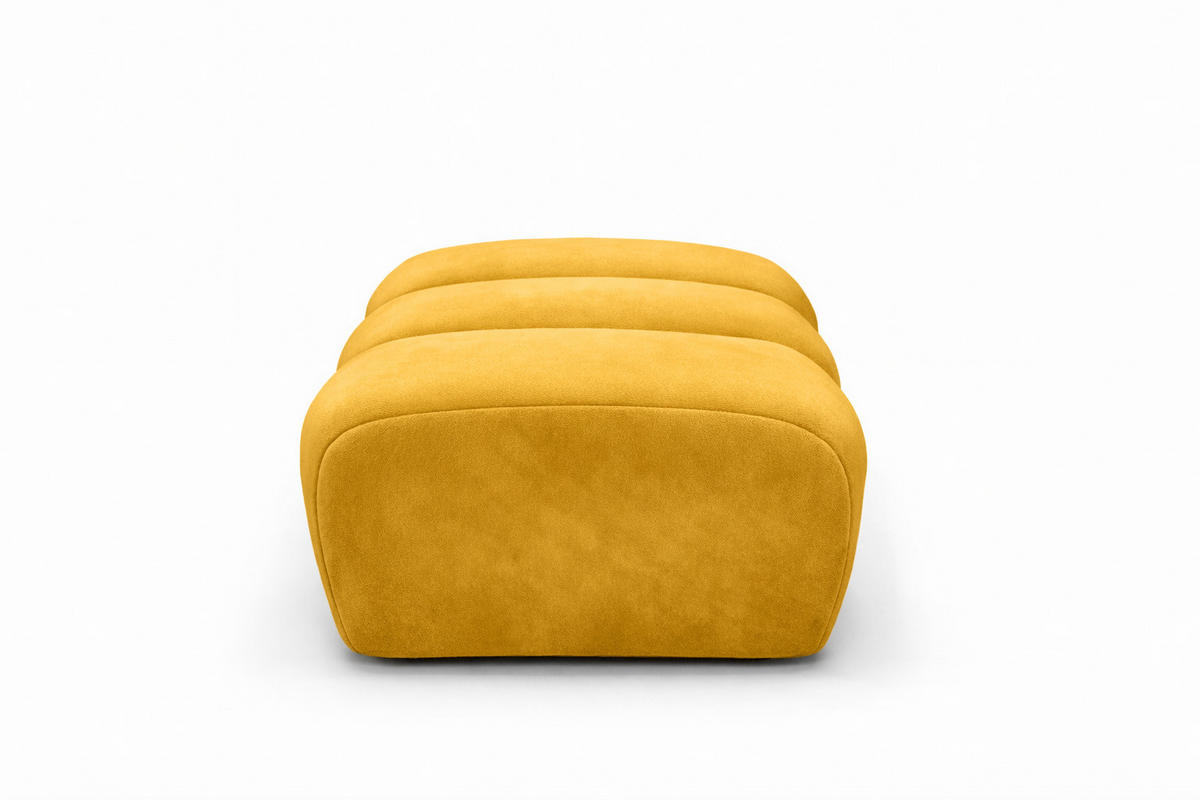 POUF modular, Veloursstoff Bluvel, Golden, CROISSANT - Goldfarben, Holz (105/44/70cm) - Kaiser Möbel