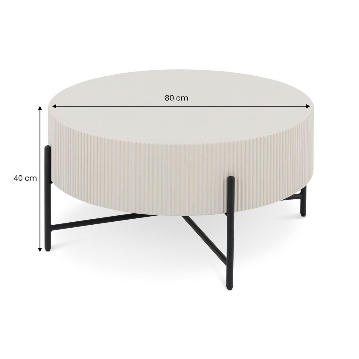 COUCHTISCH LOHA beige - Beige, Metall (80/80/40cm) - IDIMEX