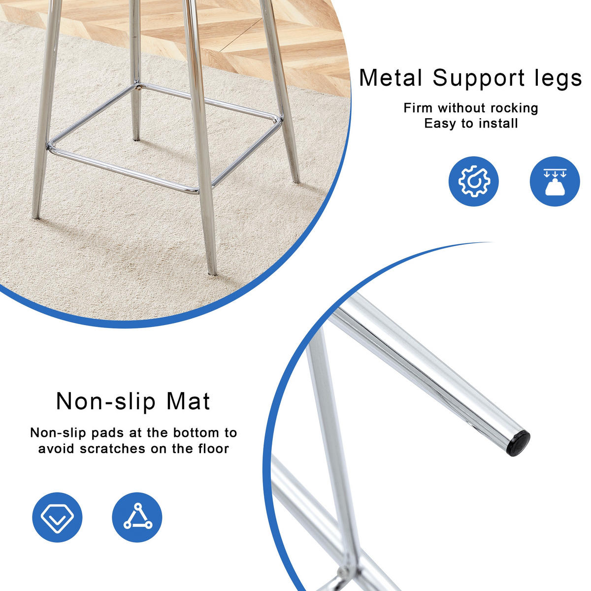 BARHOCKER 2er-Set Silber mit transparenter Acryl-Sitzschale und Fußstütze - Silberfarben, Kunststoff (51/102/45cm) - PANGIVO
