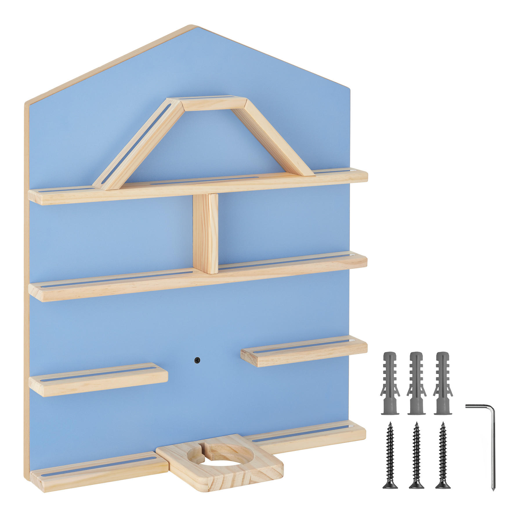 WANDREGAL Mylittle Story,50 x 15,5 x 60 cm, blau - Blau, Holz (50/60/15.5cm) - tectake