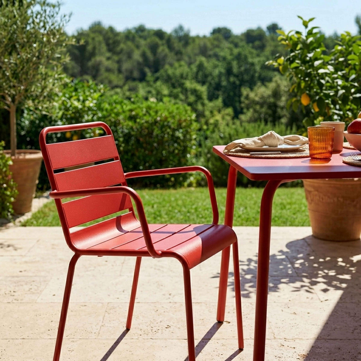 GARTENSET 5-tlg., Rot - Rot, Metall - Oviala