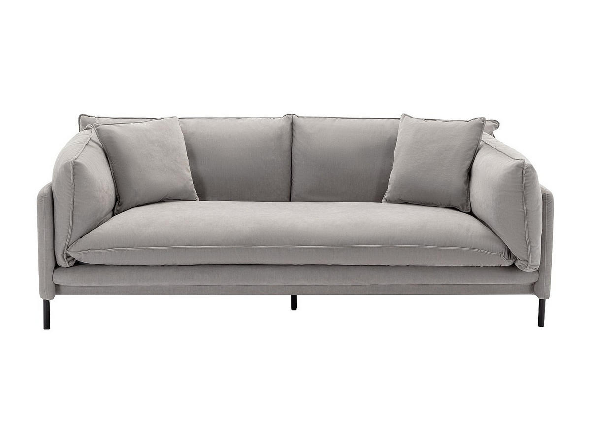 SOFA 3-Sitzer - Stoff - Grau - CORFINO - Grau, Textil (200/78.5/87.5cm) - Vente-Unique