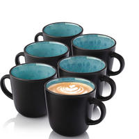 KAFFEEBECHER SET GRANADA - 6 teilig aus Steingut - Blau, Stein (0.43L) - Sänger
