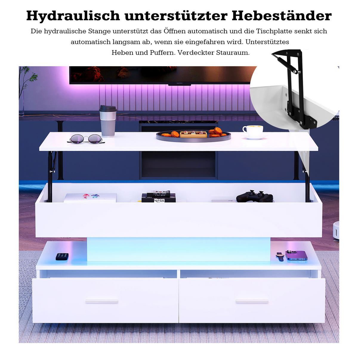 COUCHTISCH Weiß 100/50/44 cm - Weiß, Holzwerkstoff (100/50/44cm) - Urban Meuble
