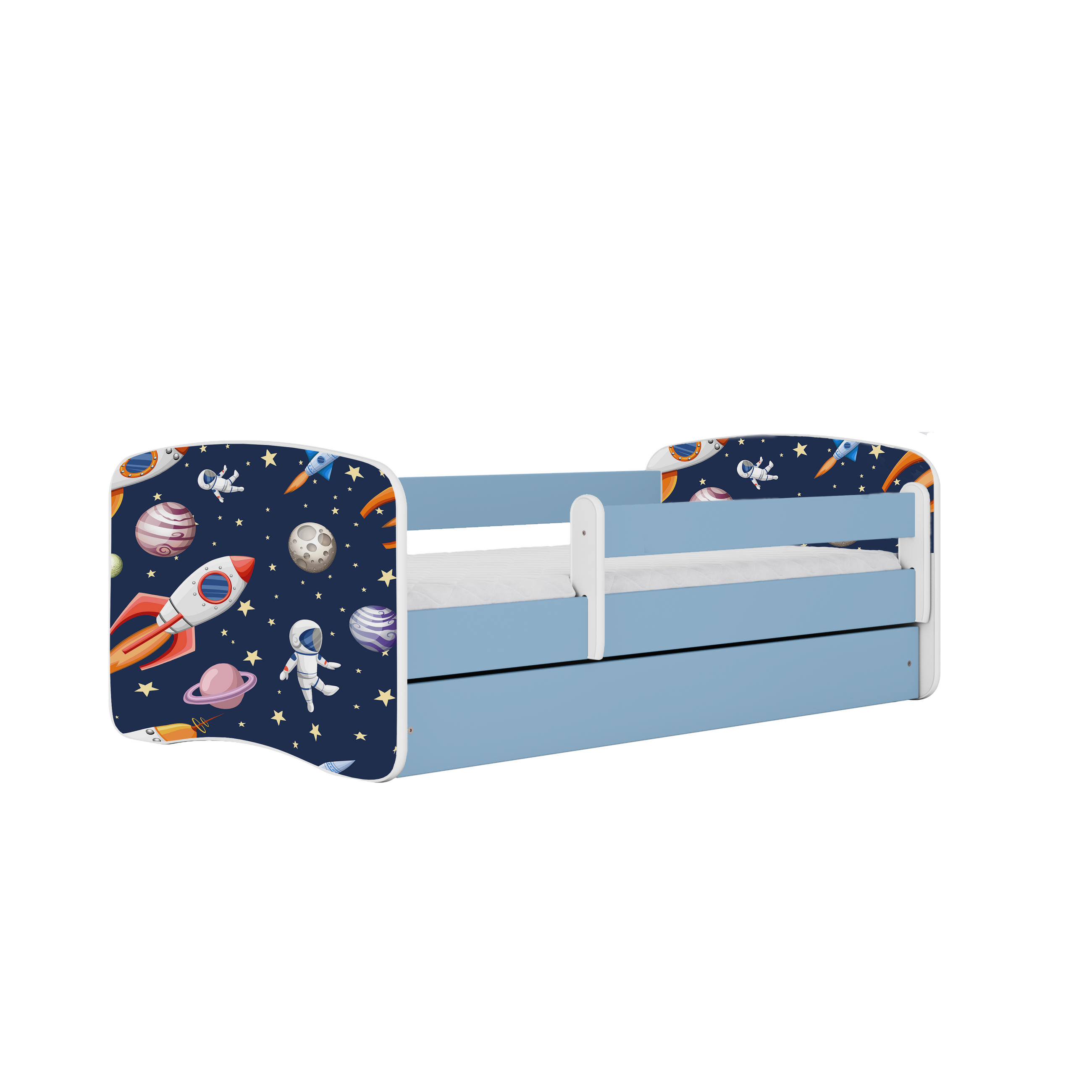 KINDERBETT Kosmos mit Schublade 160/80 90/61/164 - Blau, Holzwerkstoff (80/160cm) - RAUMHIRSCH FURNITURE