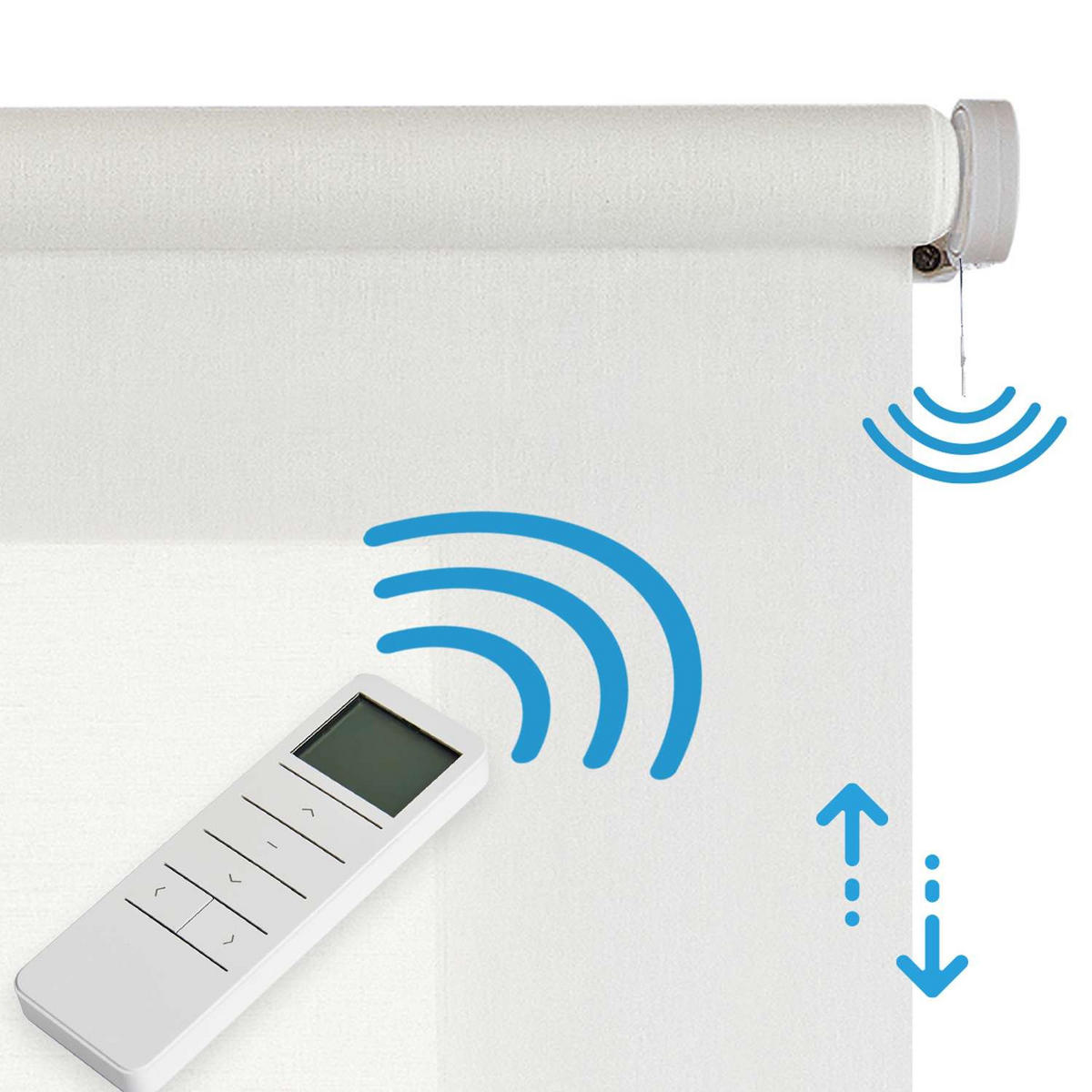 ROLLOS motorisiert Weiß, 100 x 250 cm - Weiß, Kunststoff (100/250cm) - STORESDECO
