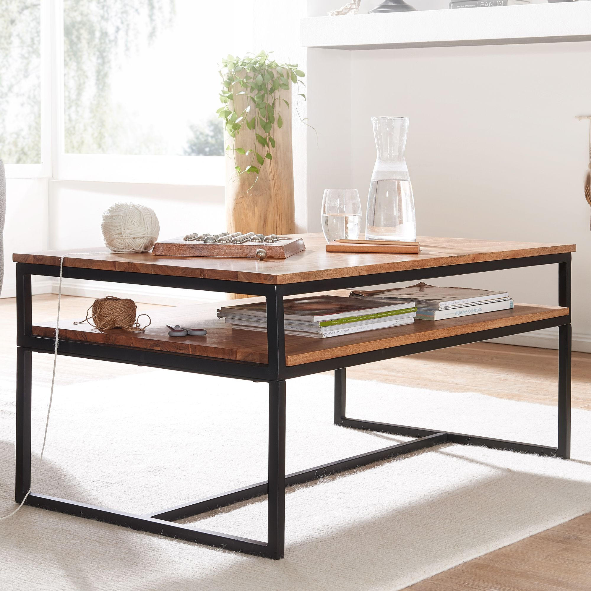 COUCHTISCH rechteckig ALBER Akazie - Akaziefarben, Holz (100/60/45cm) - tinkaro