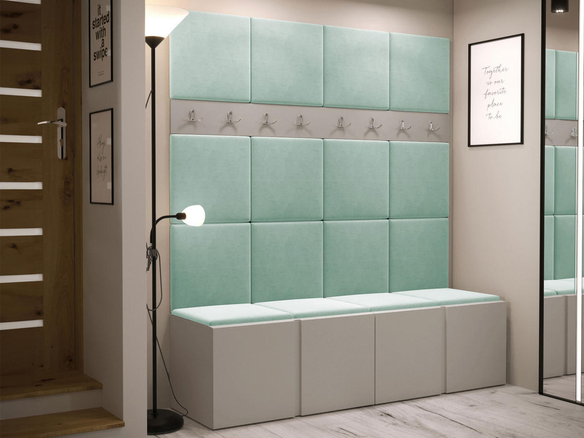 GARDEROBEN-SET Orion V - Kaschmir/Mintgrün, Holzwerkstoff/Kunststoff (168/186/46cm) - MIRJAN24