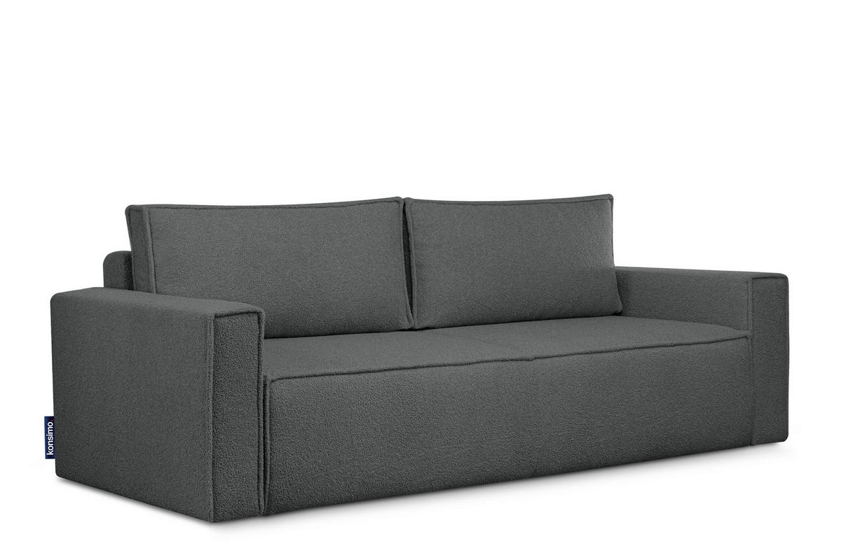 3-SITZER-SOFA NAPI II mit Schlaffunktion, graphit - Graphitfarben, Textil (228/89/101cm) - KONSIMO®