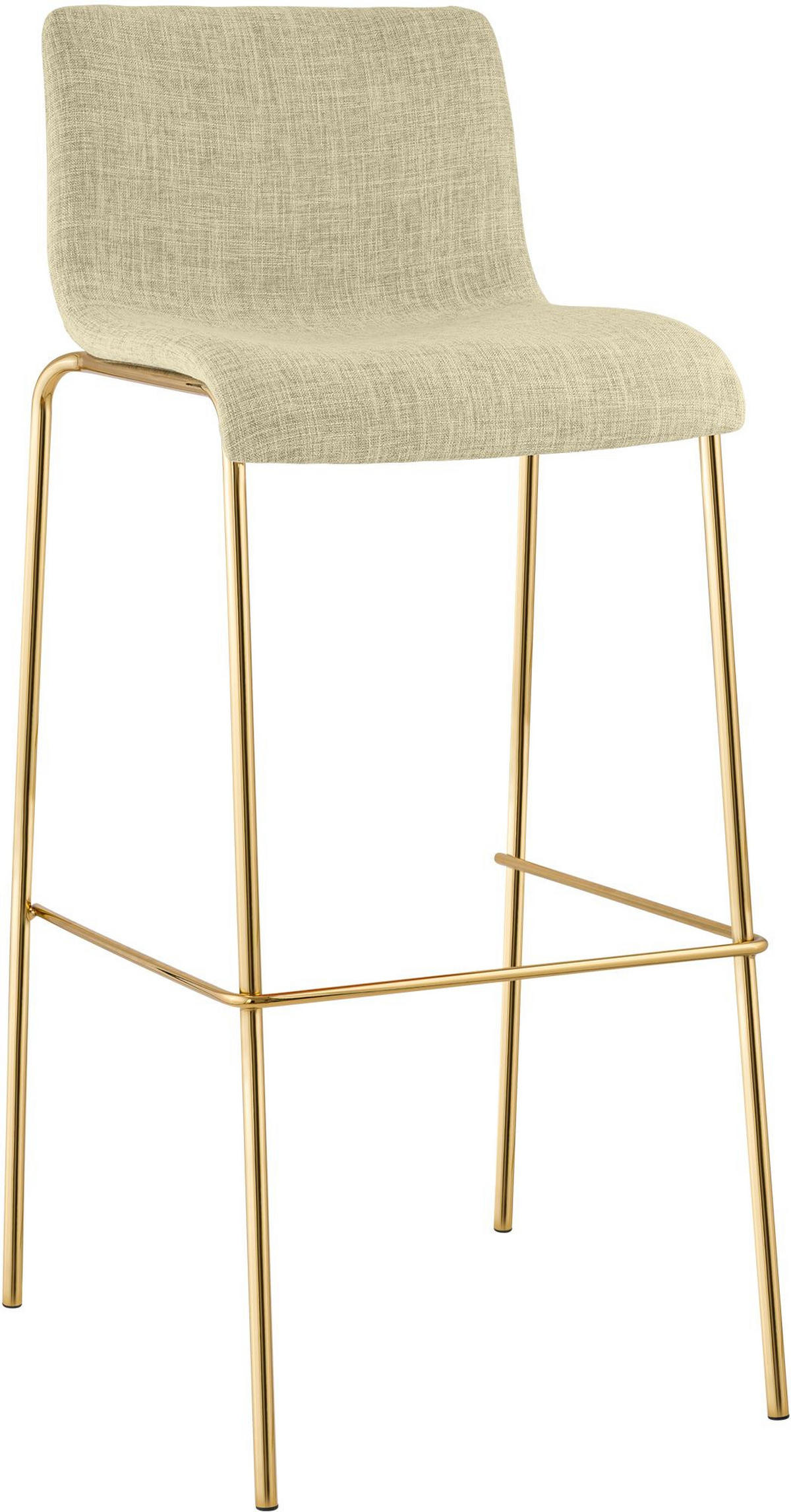 BARHOCKER Stoff Creme - Goldfarben/Creme, Textil/Metall (43/100/48cm) - CLP