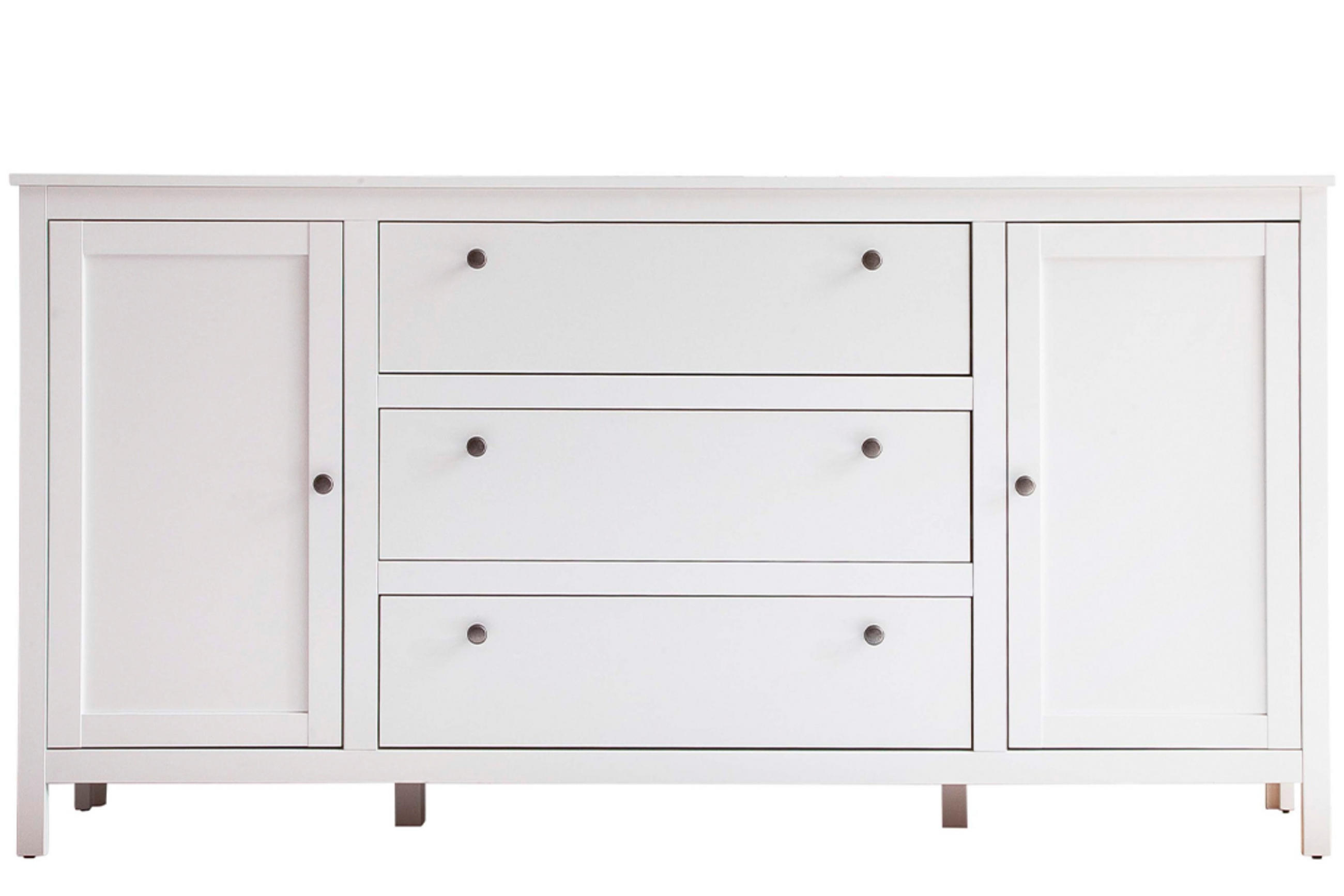 KOMMODE FARGE mit Schubladen und Türen, weiß - Weiß, Holz (183/98/38cm) - KONSIMO®