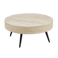 COUCHTISCH 70/70/35,5 cm Schwarz Holzoptik aus Holzwerkstoff mit Metallbeinen und verstellbaren Füßen - Schwarz, Holzwerkstoff (70/70/35.5cm) - OKWISH