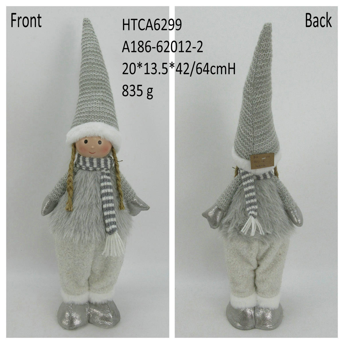 PLÜSCHFIGUR Santa Lila Silber Textil - Grau, Textil (11/52/20cm) - Mondex