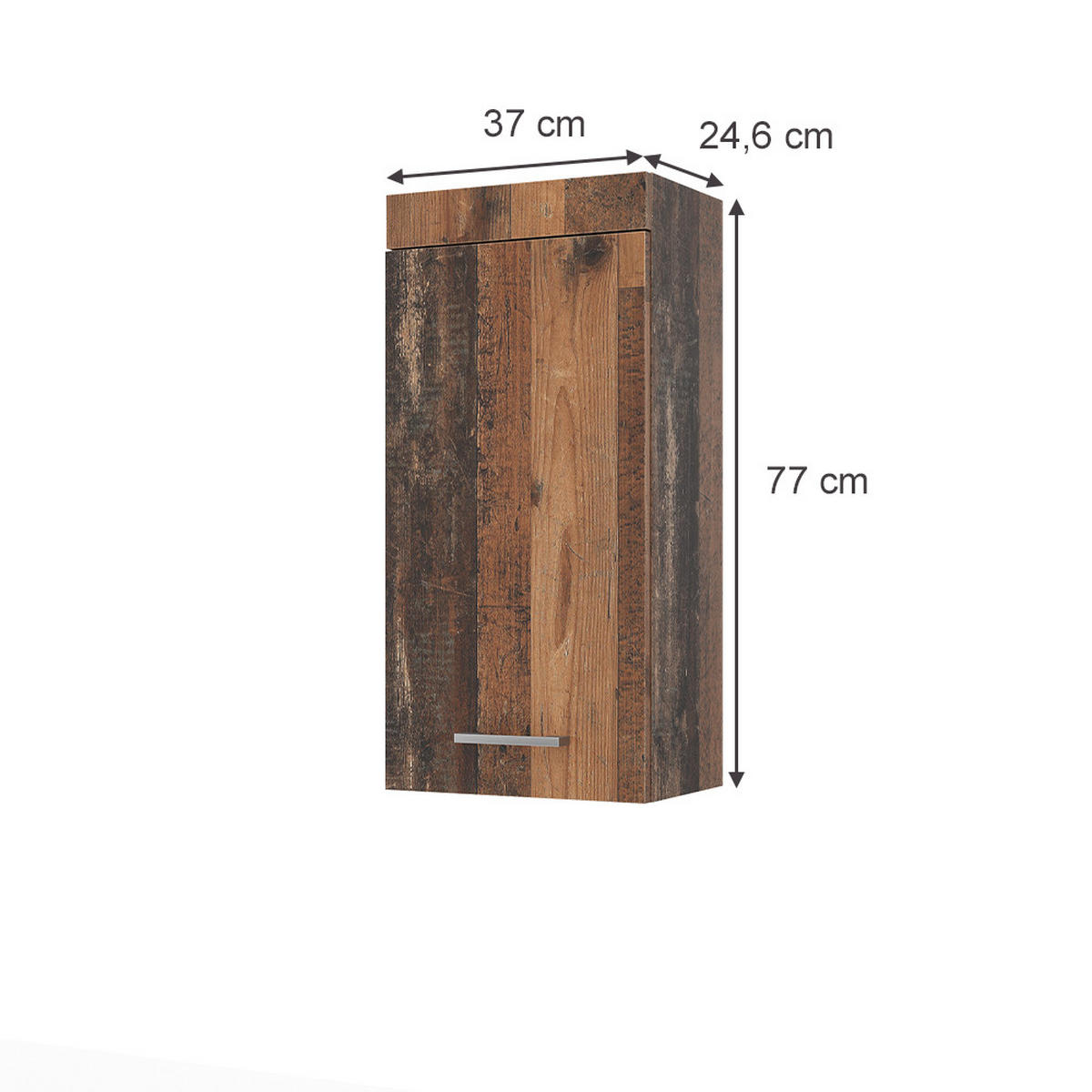 HÄNGESCHRANK Luna Oldstyle 37 x 77 cm - Braun, Holzwerkstoff (37/77/24.6cm) - Vicco