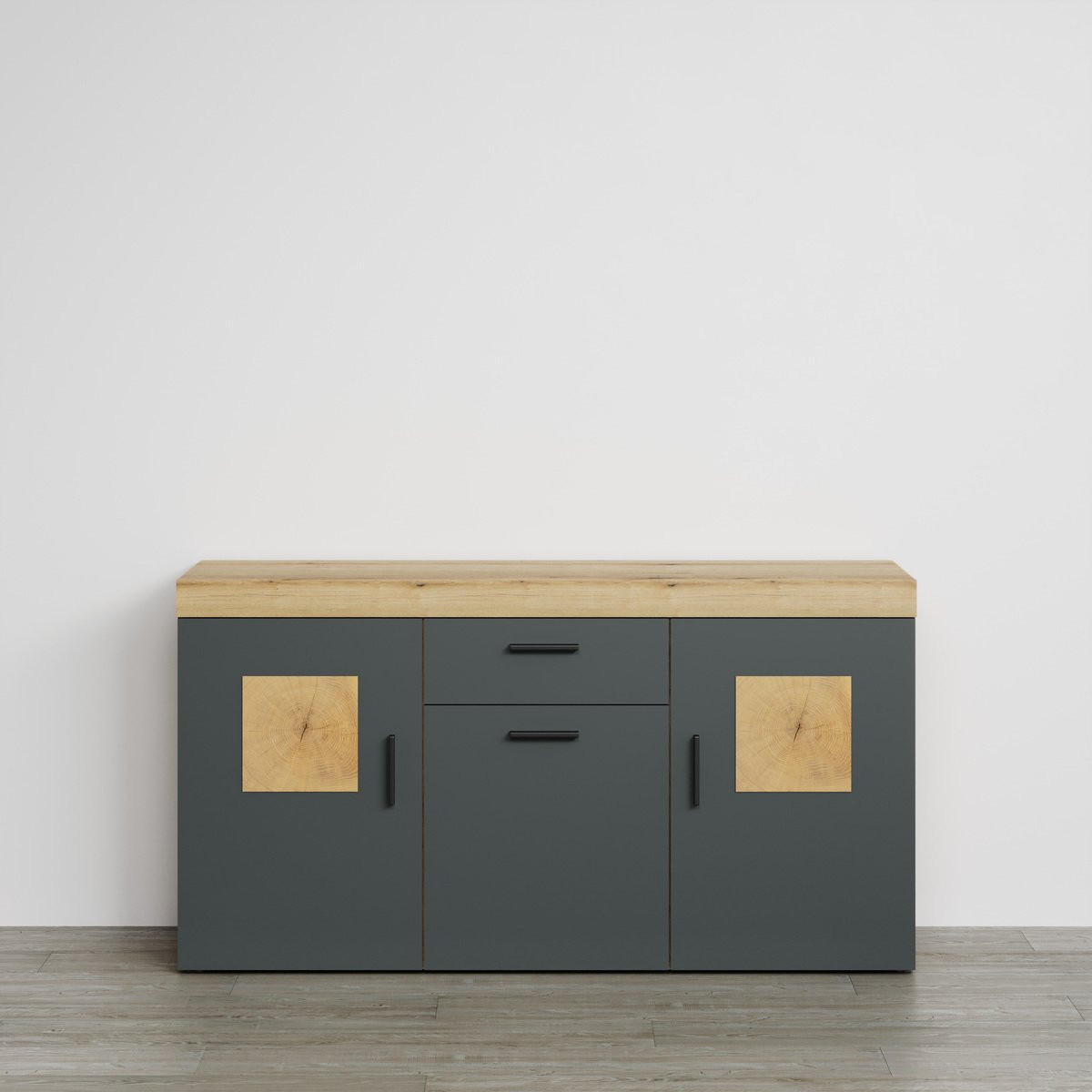 SIDEBOARD Tyler Anthrazit - Anthrazit, Holzwerkstoff (160/86/42cm) - Trendteam