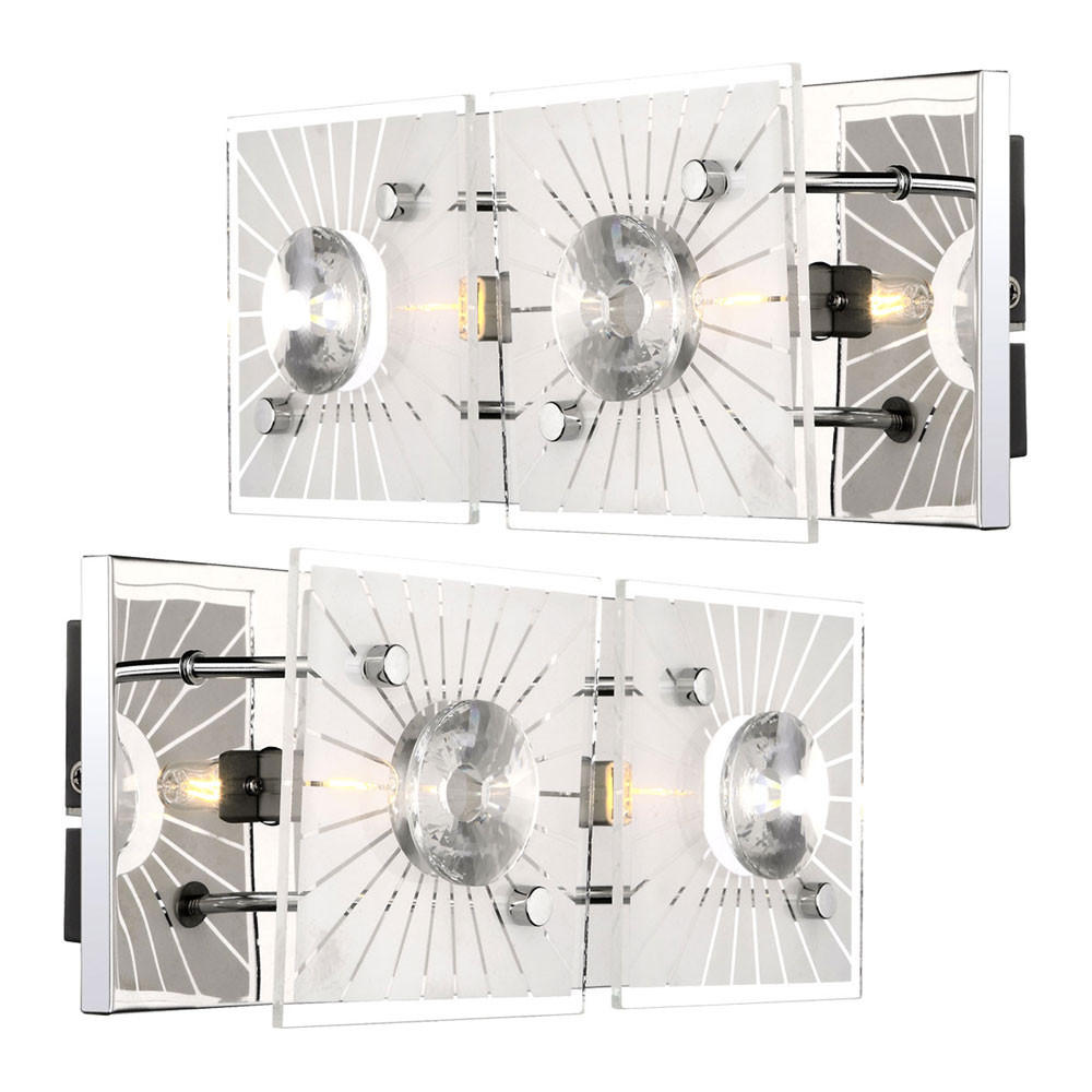 WANDELLEUCHTE Iolana Kristalloptik Silber - Silberfarben, Glas (11/10/24cm) - Globo Lighting