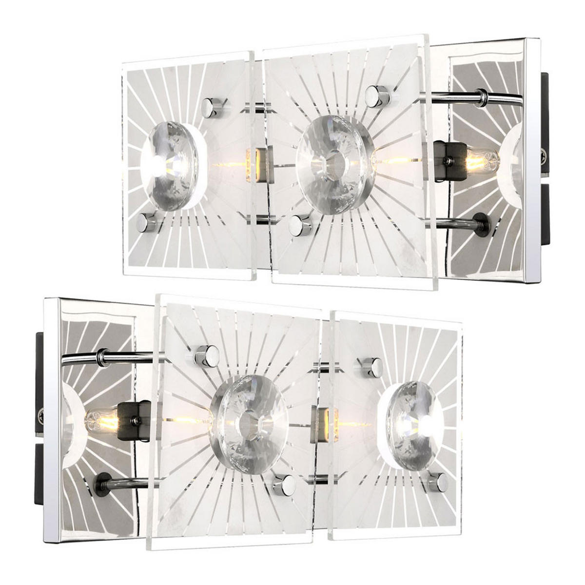 WANDELLEUCHTE Iolana Kristalloptik Silber - Silberfarben, Glas (11/10/24cm) - Globo Lighting