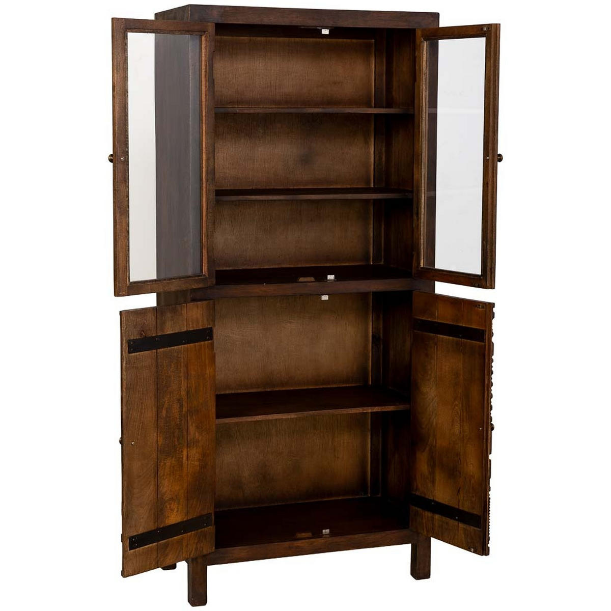VITRINE aus holz 80x40x180cm - Braun, Holz (80/180/40cm) - Wanderlust