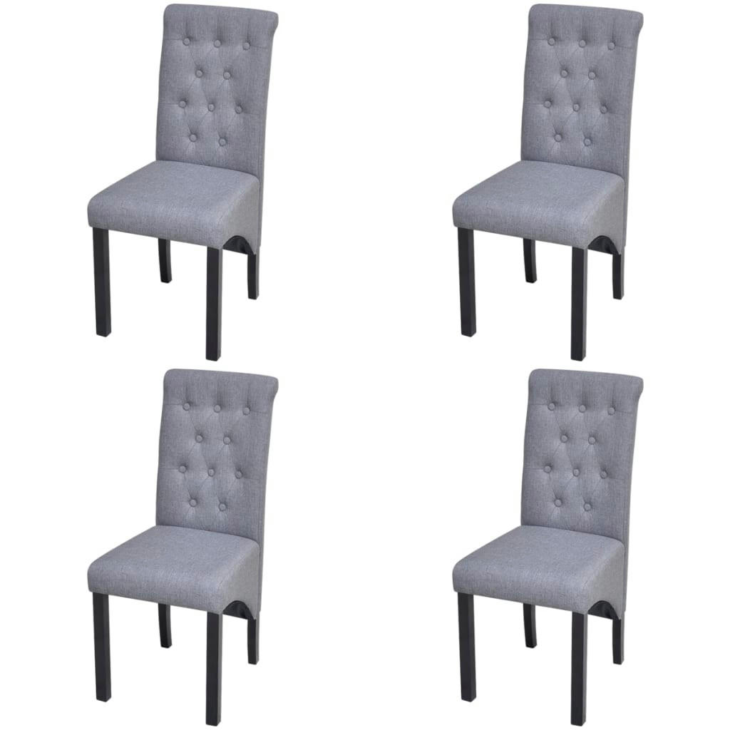ESSZIMMERSTÜHLE Veda 4er-Set Hellgrau Stoff Polsterstühle - Hellgrau, Textil (84/95/57cm) - DELUKE