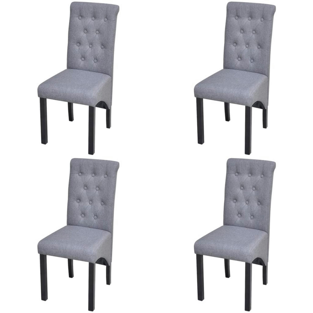 ESSZIMMERSTÜHLE Veda 4er-Set Hellgrau Stoff Polsterstühle - Hellgrau, Textil (84/95/57cm) - DELUKE