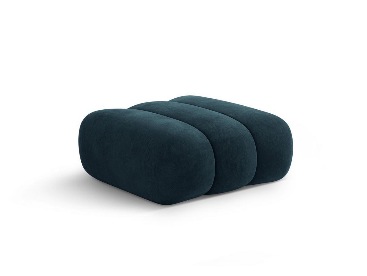 POUF Koge aus Samt petrol - Petrol, Textil (95/40/95cm) - Cosmopolitan Design