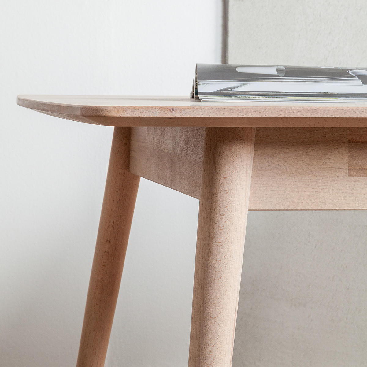 ESSTISCH rechteckig - Buche massiv - Buchefarben, Holz (90/180/75cm) - home24