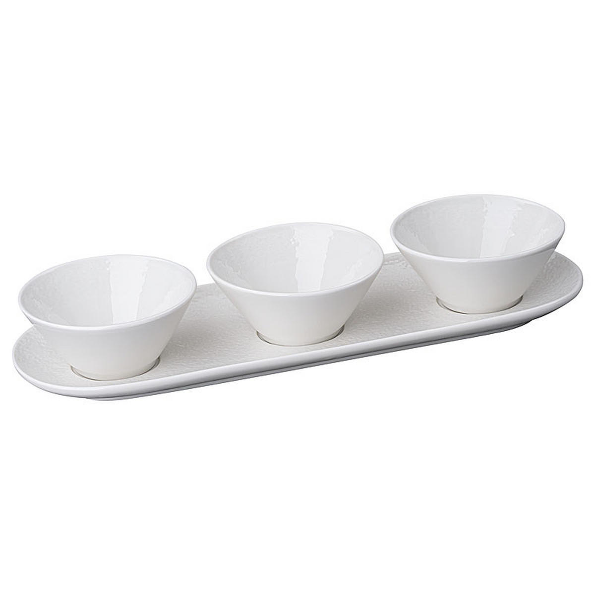 DIPSCHALEN Set MILA 4tlg. - Weiß, Keramik (13/33/7cm) - Mulex